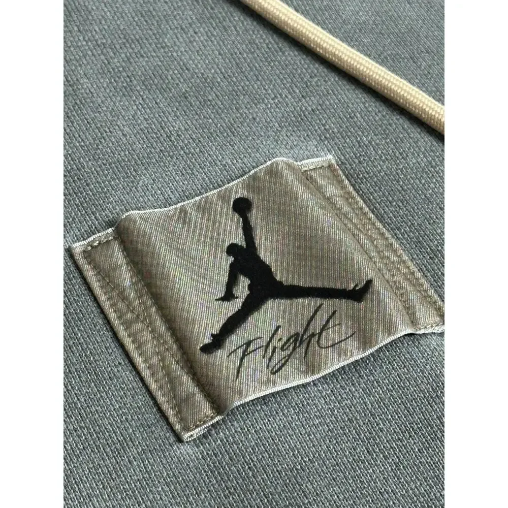 Air Jordan Flight Heritage Washed Fleece Pullover Hoodie Mens L DA9789-010 Grey